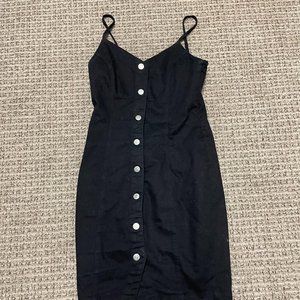 Black Button Down Tank Dress